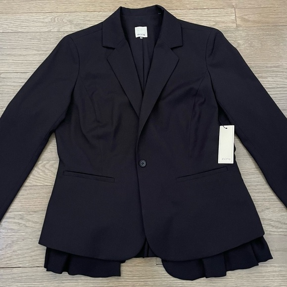 NWT ecru Women's Black Blazer Jacket with Georgette Under Layer Size 4 - Picture 3 of 8